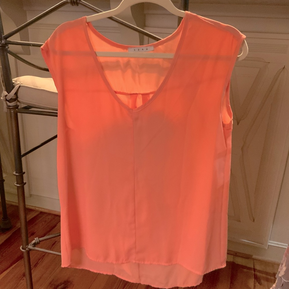 Sheer coral womens top